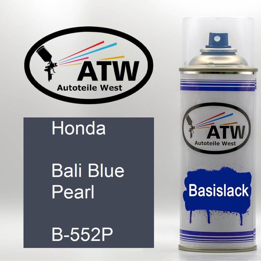 Honda, Bali Blue Pearl, B-552P: 400ml Sprühdose, von ATW Autoteile West.